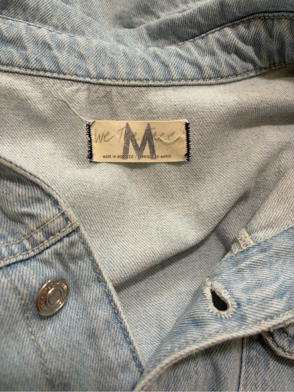 Free People We The Free Marci Denim Jumpsuit Size M, Light Wash Clear Skies - Picture 6 of 13